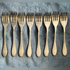 Eight (8) KNORK Stainless Steel Salad Forks- Matte Finish